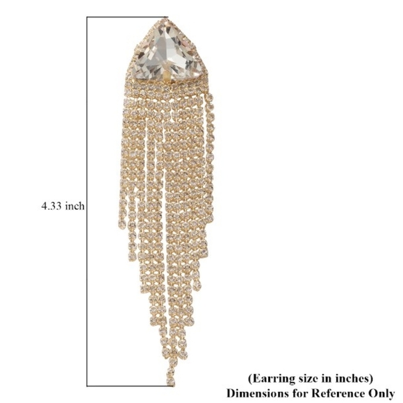 White Austrian crystal earrings in goldstone - Picture 3 of 3